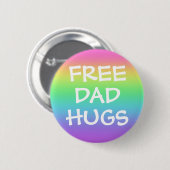 Vrij pap Hugs Rainbow-Button Ronde Button 5,7 Cm (Voorkant /achterkant)