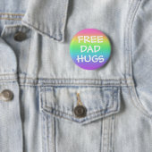 Vrij pap Hugs Rainbow-Button Ronde Button 5,7 Cm (In situ)
