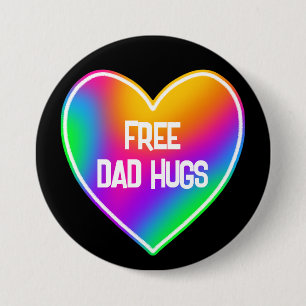 Vrij pap Hugs Rainbow Heart Button