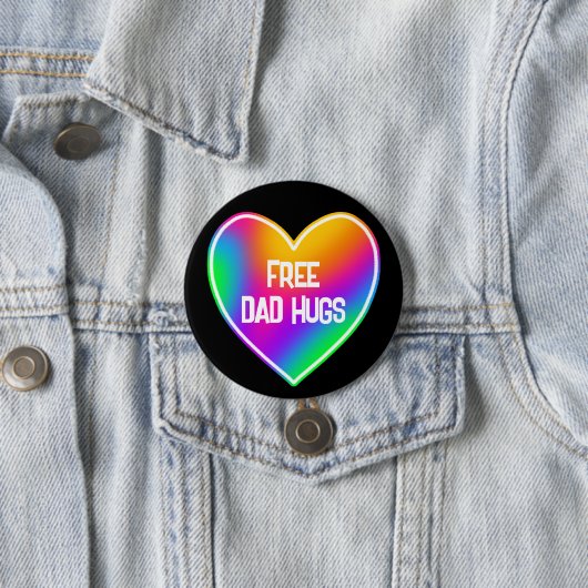 Vrij pap Hugs Rainbow Heart Button (In situ)