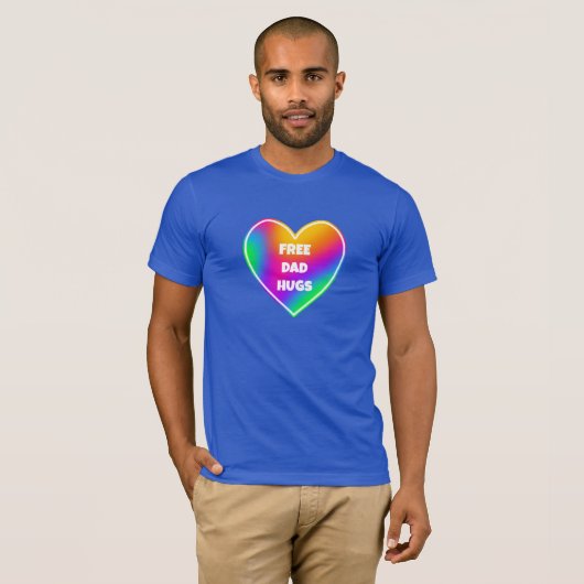 Vrij pap Hugs Rainbow Heart Mannen T-Shirt (Voorkant volledig)