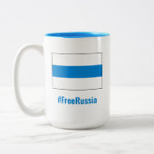 Vrij Rusland - Engels - Wit Blauw Wit Vlag Tweekleurige Koffiemok (Links)