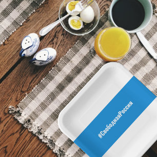 Vrij Rusland - Russisch - Wit Blauw Wit Vlag Papieren Bordje