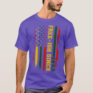 Vrij sinds 1865 met Amerikaans in Afrikaanse kleur T-shirt