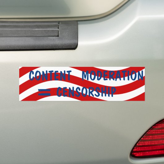 Vrij Spraak Verenigde Staten INHOUD MODERATIE = CE Bumpersticker (Op auto)