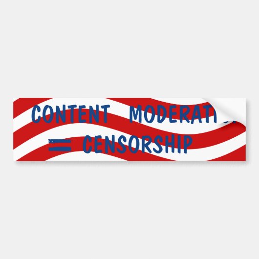 Vrij Spraak Verenigde Staten INHOUD MODERATIE = CE Bumpersticker (Voorkant)