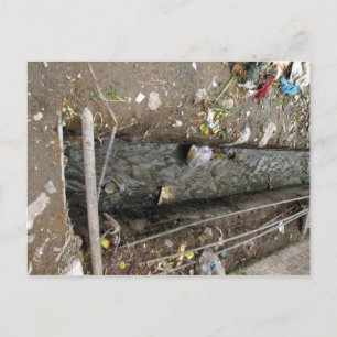 Vrij stromend afvalwater briefkaart