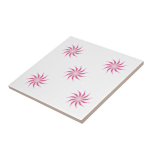 Vrij Stromende Bloemrijke Mooie Roze Bladeren Kuns Tegeltje