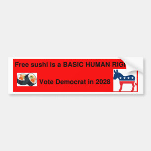 Vrij Sushi is een fundamenteel mensenrecht! Bumpersticker