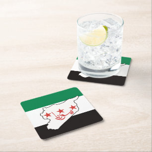 Vrij Syrië سورية حرة Vierkante Kartonnen Onderzetter