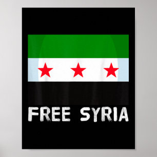 Vrij Syrië Trotse Syrische vlag Hartkaart Sou Poster