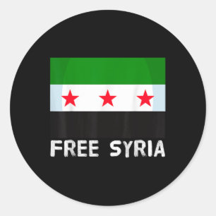 Vrij Syrië Trotse Syrische vlag Hartkaart Sou Ronde Sticker