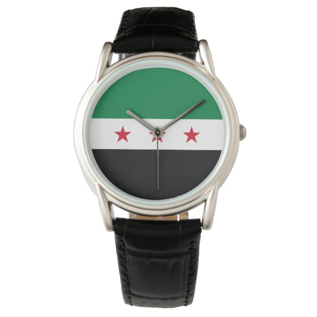 Vrij Syrië Vlag Horloge (Voorkant)