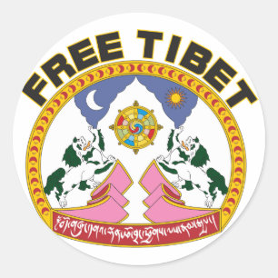 Vrij Tibet Emblem Ronde Sticker
