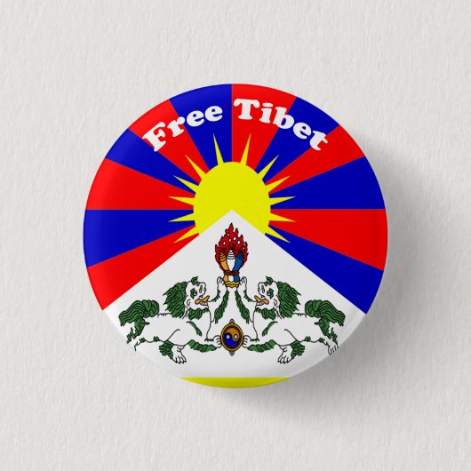 Vrij Tibet Ronde Button 3,2 Cm (Voorkant)