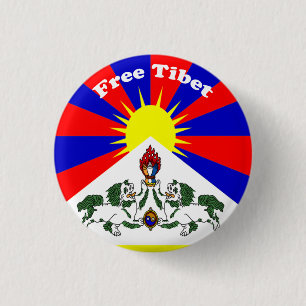 Vrij Tibet Ronde Button 3,2 Cm