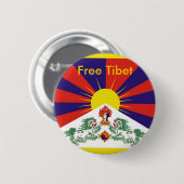 Vrij Tibet Ronde Button 5,7 Cm (Voorkant /achterkant)