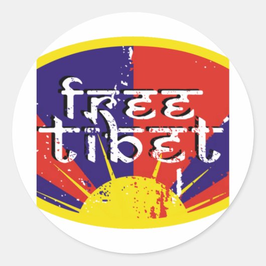 Vrij Tibet Ronde Sticker (Voorkant)