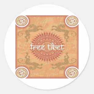 Vrij Tibet Ronde Sticker
