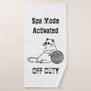 Vrij Uit Lui Kat. Grappige Spa Modus Geactiveerd Badhanddoek
