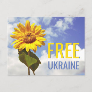 Vrij Ukraine Blauw Geel Zonnebloem Vrede Briefkaart