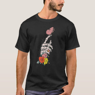 Vrij van de Floral Skeleton Handvlinder P T-shirt