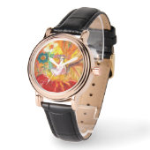 VRIJ VAN DE STROMEN, rood-geel Horloge (Hoek)