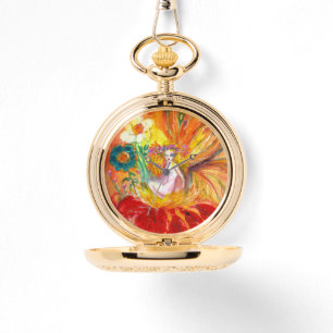 VRIJ VAN DE STROMEN, rood-geel Horloge