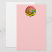 VRIJ VAN DE ZONLOWERS - geel roze wit Briefpapier (Voorkant / Achterkant)