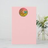 VRIJ VAN DE ZONLOWERS - geel roze wit Briefpapier (Staand voorkant)