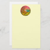 VRIJ VAN DE ZONLOWERS - geel roze wit Briefpapier (Voorkant / Achterkant)