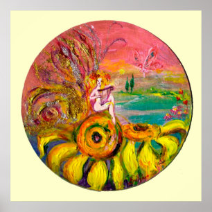 VRIJ VAN DE ZONLOWERS - geel roze wit Poster