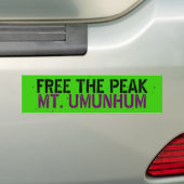 VRIJ VAN HET PIEK: MT. UMUNHUM BUMPERSTICKER (Op auto)