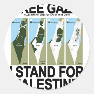 VRIJ VEILIG GAZA PALESTINE.png Ronde Sticker
