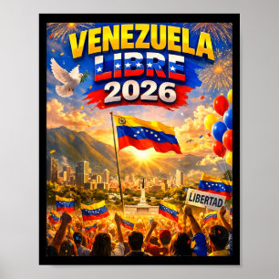 Vrij Venezuela 2026 Venezuela Hart Vlag  Poster
