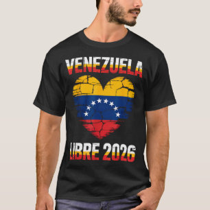 Vrij Venezuela 2026 Venezuela Hart Vlag T-shirt