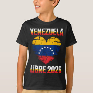 Vrij Venezuela 2026 Venezuela Hart Vlag T-shirt