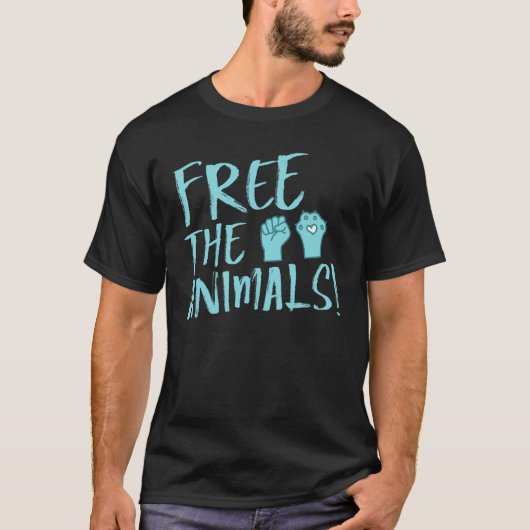 Vrij verkeer dierenwelzijn Vegan Protest Veggie 1 T-shirt (Voorkant)