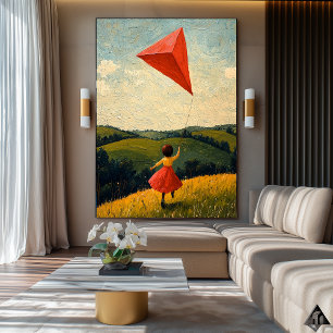 Vrij Vliegen – Naïeve Kinderlijke Vreugde Kunst Poster