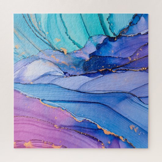 Vrij vloeiende texturen, luxe abstracte kunst. legpuzzel (Verticaal)