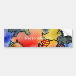 Vrij vormen abstracte, koele en hete kleurencellen bumpersticker
