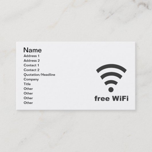 VRIJ WIFI Vector COMPUTER INTERNET ADVERTEREN Visitekaartje (Voorkant)