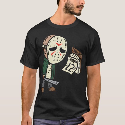 Vrijdag 12e Funny Halloween Horror Movie Humor T-shirt (Voorkant)