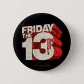 Vrijdag 13 | 3D-gestapelde bloeding Ronde Button 5,7 Cm (Voorkant)