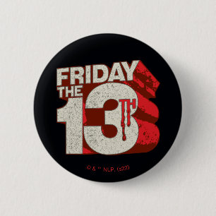 Vrijdag 13 3D-gestapelde bloeding Ronde Button 5,7 Cm