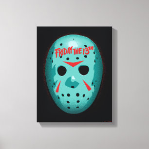 Vrijdag 13   Blauw Hockey Mask Graphic Canvas Afdruk
