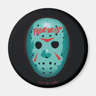 Vrijdag 13 Blauw Hockey Mask Graphic Magneet