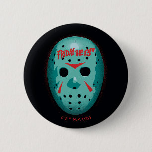 Vrijdag 13 Blauw Hockey Mask Graphic Ronde Button 5,7 Cm
