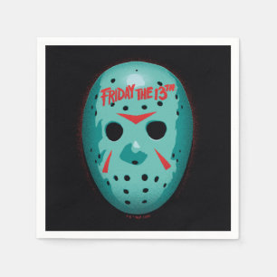 Vrijdag 13   Blauw Hockey Mask Graphic Servet