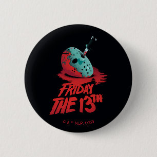 Vrijdag 13 Eeuwen door blauw Hockey Mask Ronde Button 5,7 Cm